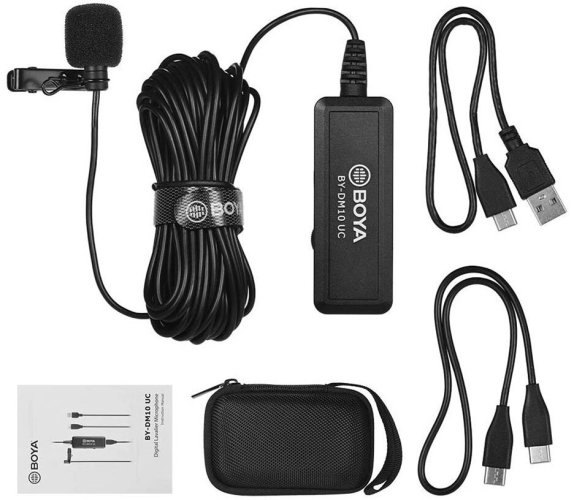 BOYA BY-DM10 UC digitální klopový mikrofon s monitoringem & USB typ C a USB kabel typ A BOYA BY-DM10 UC digitální klopový mikrofon s monitoringem & USB typ C a USB kabel typ A