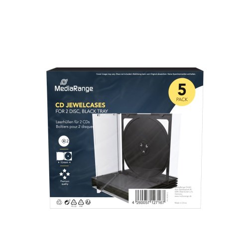 Obal na 2 CD 10,4mm černý - 5 ks