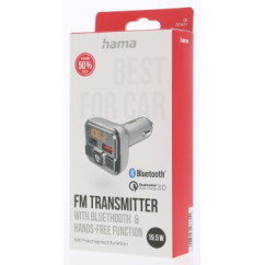 Hama Bluetooth FM transmitter pro autorádio, 2x USB port, mSD