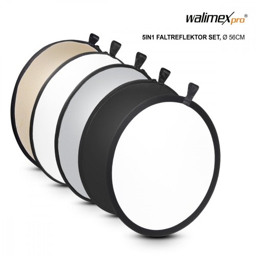 Walimex pro 5in1 Faltreflektor Set WAVY Durchmesser Ø56cm