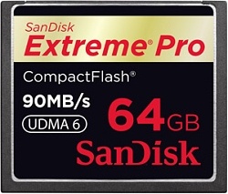 Sandisk Compact Flash 64GB Extreme PRO 90 MB/s, CF
