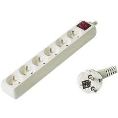 Kábel PremiumCord predlžovací prívod 230V 5 m 6 zásuviek + vypínač
