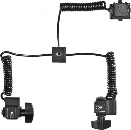Walimex Makro Blitzschiene BASIC mit Y-Kabel Canon