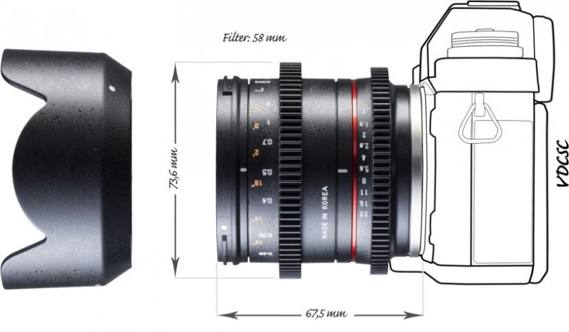 Walimex pro 21mm T1,5 Video APS-C objektiv pro Canon M