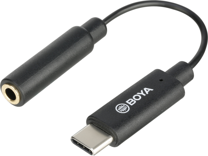 Boya BY-K4 / 3.5mm Female TRS to Male Type-C Adapter Cable (6cm)