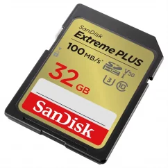 SanDisk Extreme PLUS 32GB SDHC paměťová karta 100MB/s a 60MB/s, UHS-I, Class 10, U3, V30
