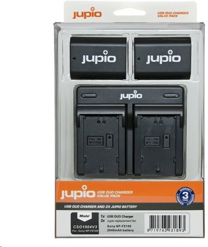 Jupio set 2x NP-FZ100 für Sony, 2.040 mAh + Doppelladegerät