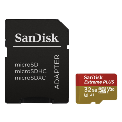SanDisk Extreme Plus microSDHC 32GB 100 MB/s A1 Class 10 UHS-I V30 + Adapter