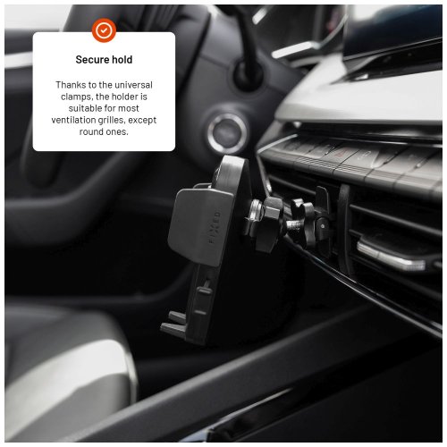 FIXED Iconiq Držák ventilace s rukojetí pro větrací mřížku, černý