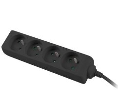 Kábel PremiumCord predlžovací prívod 230V 3m 4 zásuvky, čierny