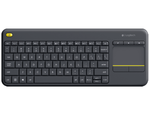 Klávesnice Logitech K400 Plus Wireless + Touchpad, USB, CZ, černá