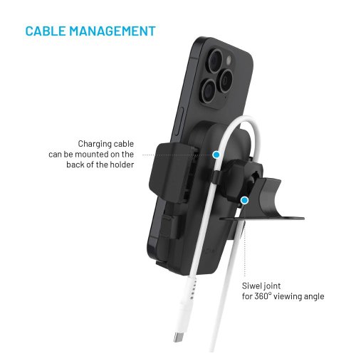 FIXED Iconiq műszerfali tartó ragasztóval a műszerfalon, fekete színű