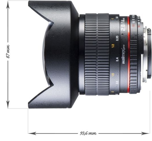 Walimex pro 14mm f/2,8 DSLR Objektiv für Nikon F AE