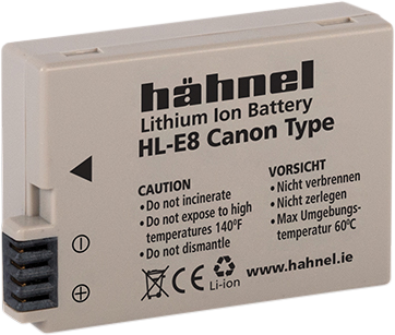 Hähnel HL-E8, Canon LP-E8, 1120mAh, 7.2V, 8.1Wh