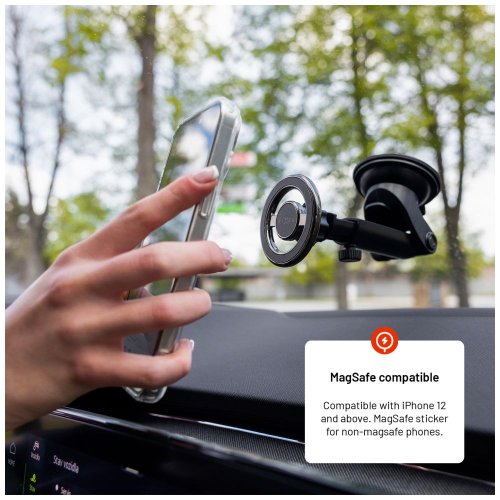 FIXED MagMount XL mágneses fém tartó szélvédőre vagy műszerfalra, 15W, fekete