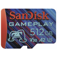 SanDisk GamePlay microSDXC UHS-I Card, 512 GB Gaming microSDXC, 190 MB/s, 130 MB