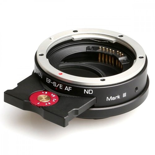 Kipon Autofocus Adapter von Canon EF Objektive auf Sony E Kamera mit variablem Graufilter, Mark III