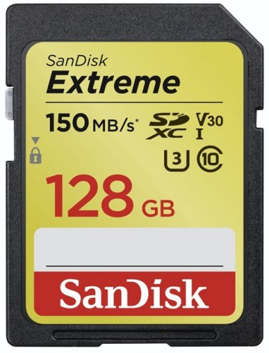 SanDisk Extreme SDXC 128GB 150 MB/s Class 10 UHS-I U3 V30