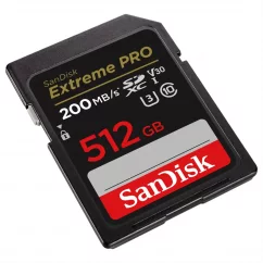 SanDisk Extreme PRO 512GB SDXC paměťová karta 200MB/s a 140MB/s, UHS-I, Class 10, U3, V30