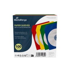 Barevná papírová obálka s chlopní a okénkem - 100ks (25x4 barvy)