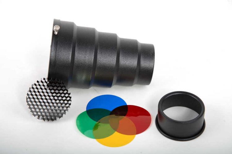 Snoot, komínek s barevnými filtry a voštinou pro Miniblesky