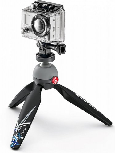 Manfrotto MKPIXIEX-BK, PIXI Xtreme Mini-Stativ mit Kopf für GoPro Kameras