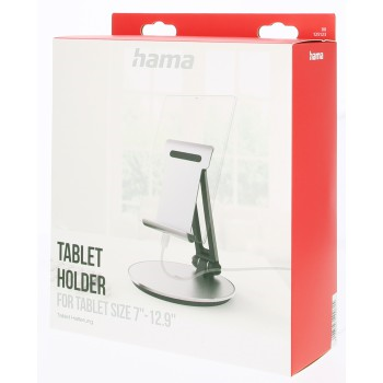 Držák na tablet Hama, pro úhlopříčku 7-12,9" (17,78-32,76 cm), hliník, stříbrný