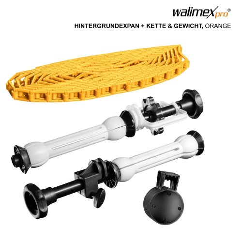 Walimex Hintergrundexpan + Kette & Gewicht, orange