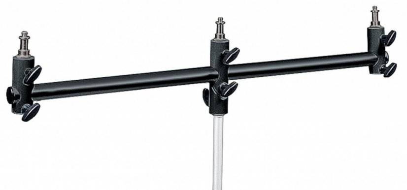 Manfrotto 154B Triple Crossbar or Microphone Holder Bar with Three Studio Pins 5/8″ (Black)