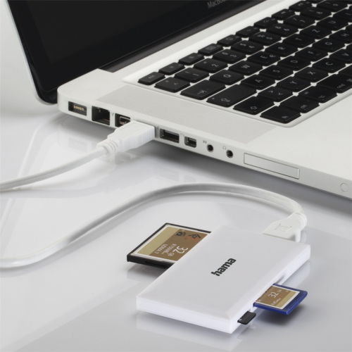 Hama USB 3.0 multi čtečka karet, SD/micro SD, CF, MS, bílá