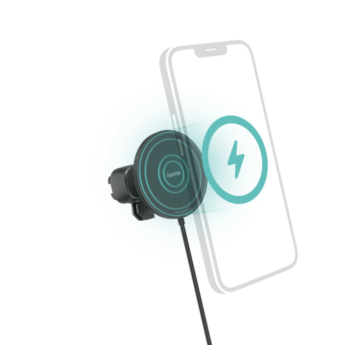 Držák do auta Hama s bezdrátovou nabíječkou do auta MagCharge FC15, kompatibilní s MagSafe