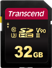 Transcend SDXC/SDHC 700S SD UHS-II U3 (V90) R285/W180 32GB