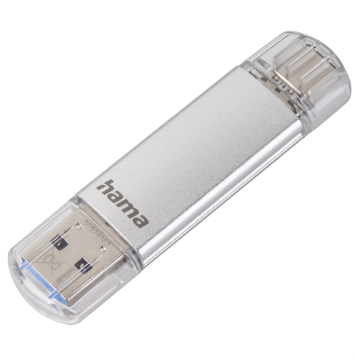 Hama Flash Pen Laeta, USB-C/USB-A 3.1, 16 GB, 40 MB/s, stříbrná