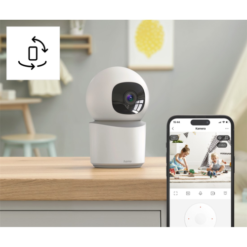 Chytrá domácí WiFi kamera Hama, otáčení/naklápění, noční vidění, Full HD Chytrá domácí WiFi kamera Hama, otáčení/naklápění, noční vidění, Full HD