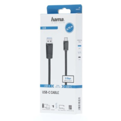 Hama USB-C 3.2 Gen1 kábel typ A-C 0,75 m, čierny