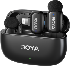 Boya Mini-15 Ultracompact 2.4GHz Wireless Microphone System with Lightning plug (Black)