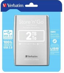 Disk Verbatim Store´n´ Go 2,5" 2TB USB 3.0 strieborný