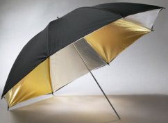 Studiový odrazný deštník 83cm zlato stříbrný