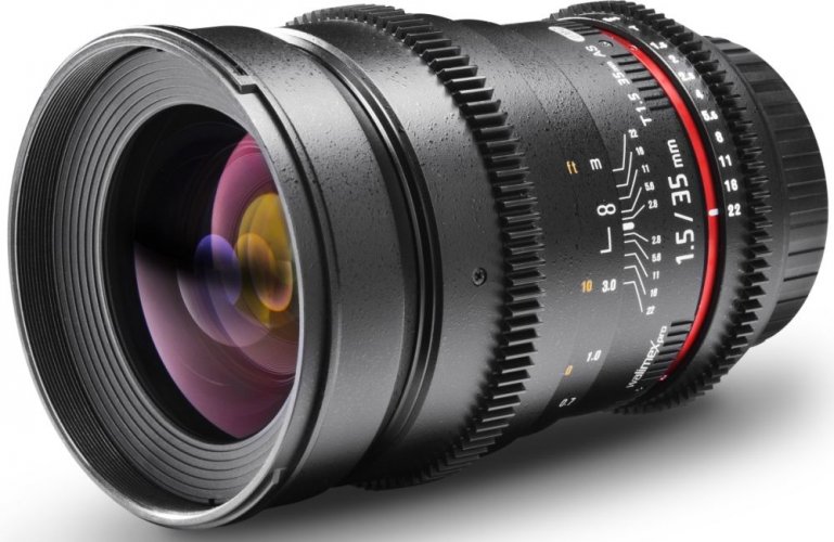 Walimex pro 35mm T1,5 Video DSLR Objektiv für Canon EF