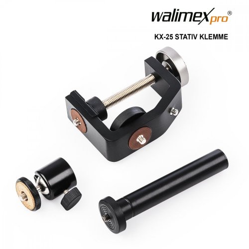 Walimex pro KX-25 Stativ Klemme mit Kugelkopf und Mittelsäule
