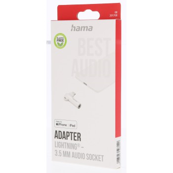 Hama MFi audio adaptér Lightning na jack 3,5 mm pro Apple, aktivní, kompaktní