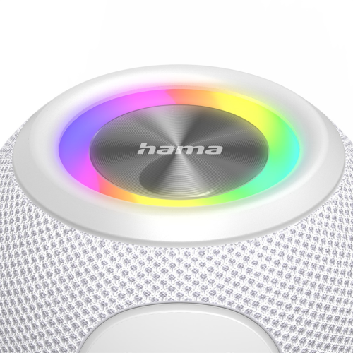 Hama Ball, Bluetooth reproduktor, 5 W, LED podsvícení, AUX-in, USB-A, slot microSD, bílý