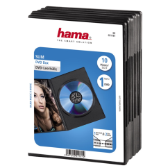 Hama Slim, obal na 1 DVD, s fóliou, čierny, balenie 10 ks (cena za balenie)