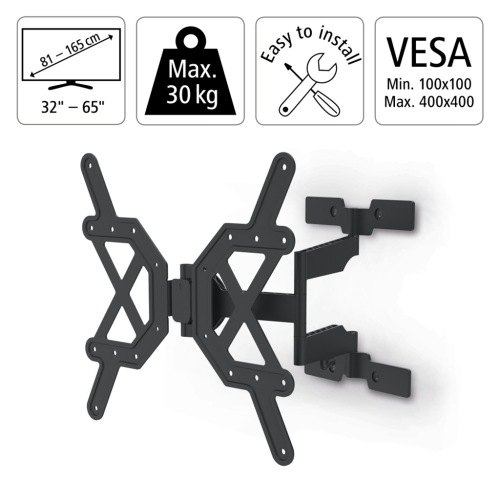 Hama nástěnný držák TV Ultraslim, 400x400, pohyblivý