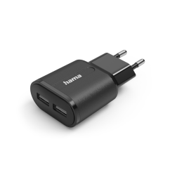 Nabíječka Hama USB, 2x USB-A, 12 W/2,4 A