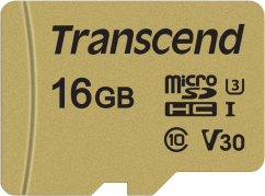 Transcend Gold 500S microSD w/adp (V30) R95/W60 16GB