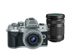 Digitálny fotoaparát Olympus E-M10 Mark IV 1442 EZ + 40-150mm II R Pancake double zoom kit silver/silver/silver – cashba