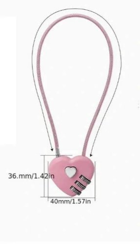 Číselný srdcový zámek 30cm růžový (ZAM1RU)
