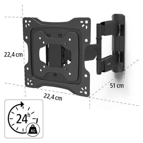 Hama Nástěnný držák TV Professional, 200x200, pohyblivý