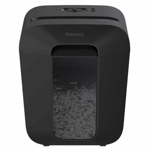 Aktenvernichter Fellowes LX 45 P-4, Kreuzschnitt 4x37mm, 8 Blatt, 17l, Kreditkarte, schwarz